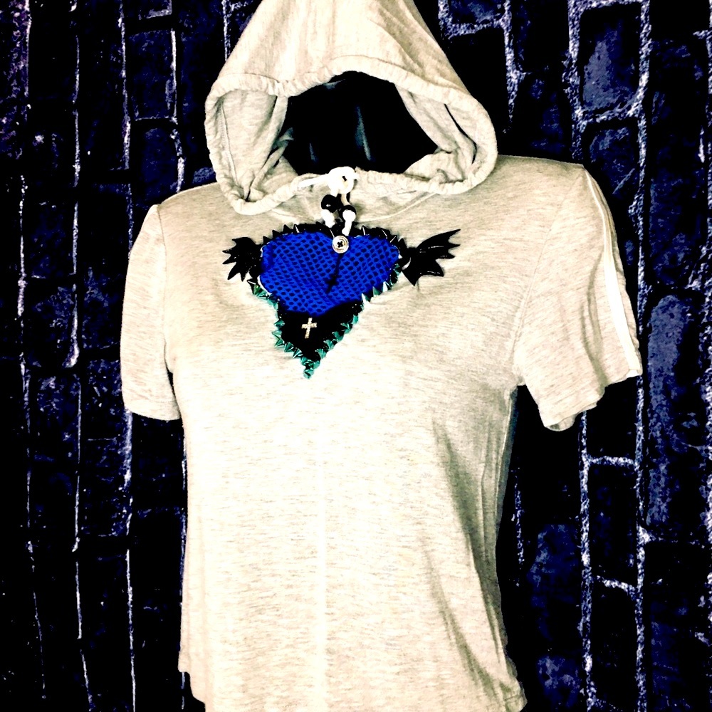 💀💙 Bat Wing Fishnet Hoodie •